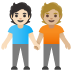 🧑🏻‍🤝‍🧑🏼 people holding hands: light skin tone, medium-light skin tone display on Google